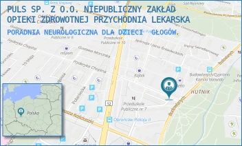 PORADNIA NEUROLOGICZNA DLA DZIECI - PULS SP. Z O.O. NIEPUBLICZNY ZAKŁAD OPIEKI ZDROWOTNEJ PRZYCHODNIA LEKARSKA - UL. STANISŁAWA MONIUSZKI 9, GŁOGÓW
