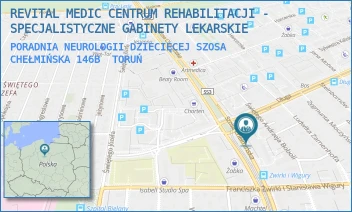 PORADNIA NEUROLOGII DZIECIĘCEJ SZOSA CHEŁMIŃSKA 146B - REVITAL MEDIC CENTRUM REHABILITACJI - SPECJALISTYCZNE GABINETY LEKARSKIE - SZOSA CHEŁMIŃSKA 146B,  TORUŃ