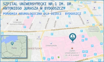 PORADNIA NEUROLOGICZNA DLA DZIECI - SZPITAL UNIWERSYTECKI NR 1 IM. DR. ANTONIEGO JURASZA W BYDGOSZCZY - MARII SKŁODOWSKIEJ-CURIE 9,  BYDGOSZCZ
