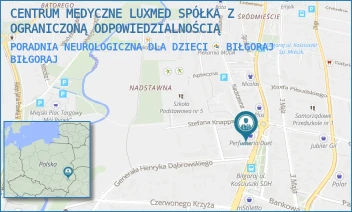 PORADNIA NEUROLOGICZNA DLA DZIECI - BIŁGORAJ - CENTRUM MEDYCZNE LUXMED SPÓŁKA Z OGRANICZONĄ ODPOWIEDZIALNOŚCIĄ - TADEUSZA KOŚCIUSZKI 50,  BIŁGORAJ