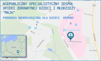 PORADNIA NEUROLOGICZNA DLA DZIECI - NIEPUBLICZNY SPECJALISTYCZNY ZESPÓŁ OPIEKI ZDROWOTNEJ DZIECI I MŁODZIEŻY "MAJA" - UL. KORCZYŃSKA 57,  KROSNO