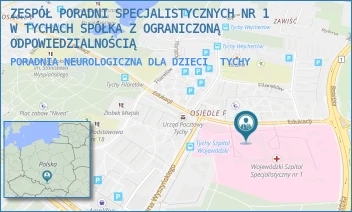 PORADNIA NEUROLOGICZNA DLA DZIECI - ZESPÓŁ PORADNI SPECJALISTYCZNYCH NR 1 W TYCHACH SPÓŁKA Z OGRANICZONĄ ODPOWIEDZIALNOŚCIĄ - EDUKACJI 102,  TYCHY