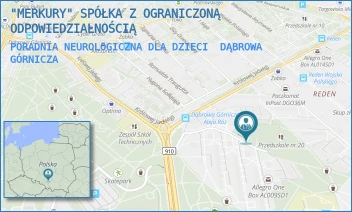PORADNIA NEUROLOGICZNA DLA DZIECI - "MERKURY" SPÓŁKA Z OGRANICZONĄ ODPOWIEDZIALNOŚCIĄ - UL. KAROLA ADAMIECKIEGO 13,  DĄBROWA GÓRNICZA