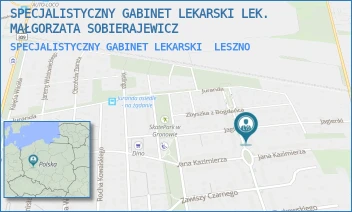 SPECJALISTYCZNY GABINET LEKARSKI - SPECJALISTYCZNY GABINET LEKARSKI LEK. MAŁGORZATA SOBIERAJEWICZ - JAGIEŁŁY 48,  LESZNO